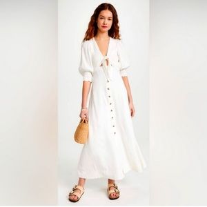 Free People Cream Maxi Dress with Button Detail